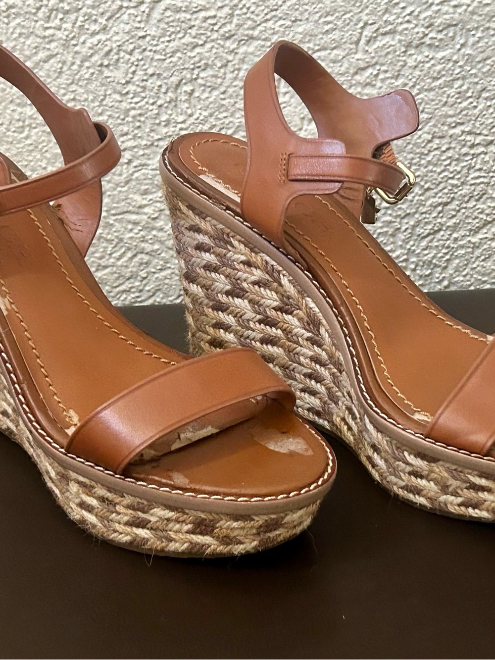Coach Women’s Tan Espadrille Wedge Sandals